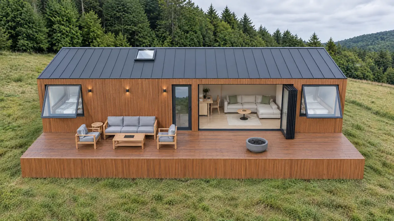 Render - from above, seven fa&ccedil;ade options