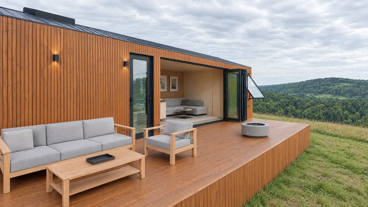 Render - terrace, seven fa&ccedil;ade options