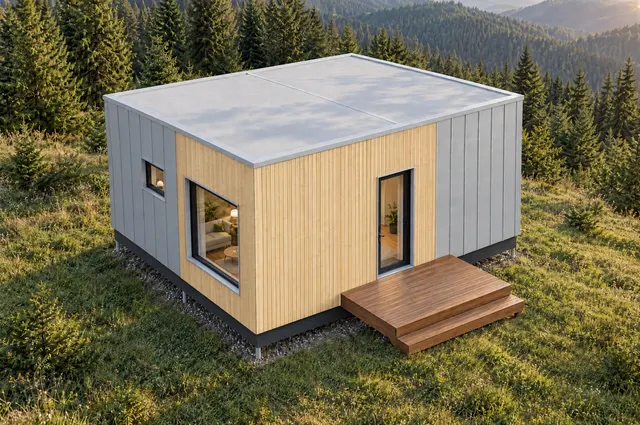 LIND from above: flat roof and entrance deck