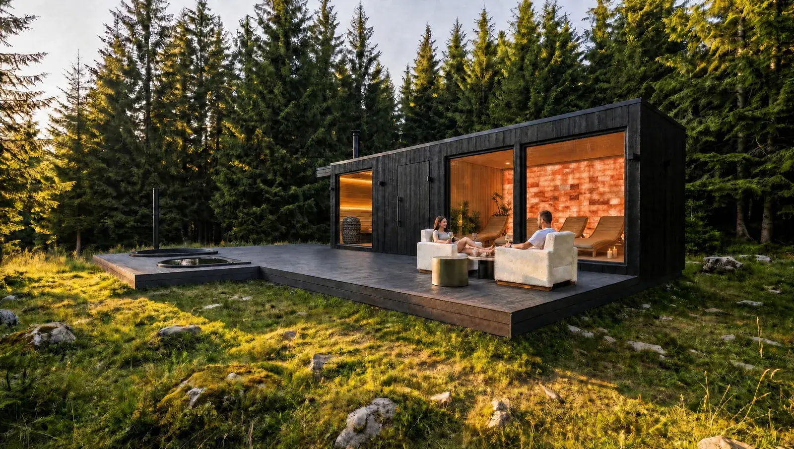 The Wellness Unit in summer, the terrace and the salt room