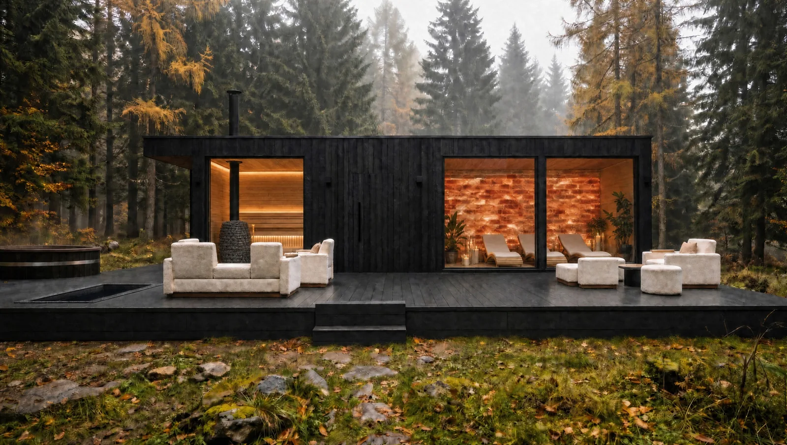 Autumn, in the mist, from the front